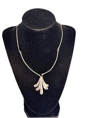 Vintage Modernist Bar Link Sterling Silver Fringe Paddle Necklace