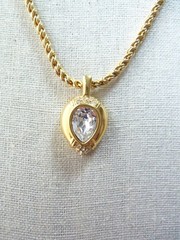 Vintage SAL Swarovski Crystal Pendant Rope Chain Necklace 24′