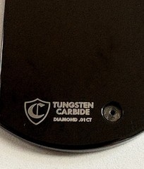 TUNGSTEN CARBIDE Diamond Black Dark Grey Dog Tag Pendant