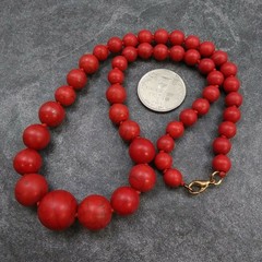 HIGH END *RARE* AMAZINGLY GORGEOUS VINTAGE CHUNKY RED GEMSTONE 18″ NECKLACE!!