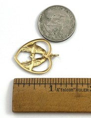 Vintage Charm Lovebird Heart Pendant Brass Stamping Vintage Jewelry Gift For Her