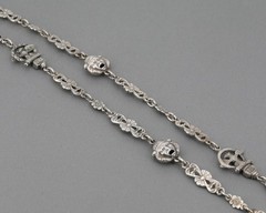 Antique Unsigned Peruzzi 800 Silver Roman Renaissance Revival 38″ Necklace