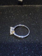 Sterling Silver Princess Cut Diamond Solitaire Ring 1ct Tested Stone
