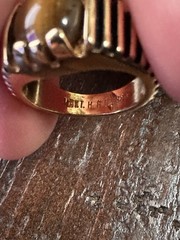 Vintage Men’s Tiger Eye Ring Size 7.5 18K HGE Gold Electroplate