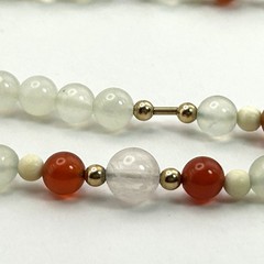 Vintage 14/20 14K Gold Filled Natural Stone Bead Necklace Mid-Century 24”