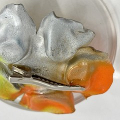 Vtg Lucite Acrylic Flower Brooch XL Pop Art Mod Translucent Statement Pin