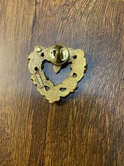 Vintage Set Of 4 Heart Gold Tone Brooches Pins, 3 Stamped CAMCO, 1 Unbranded
