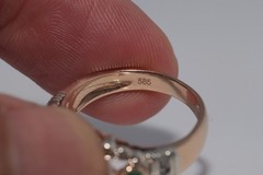 Antique 14k Gold Top Silver Natural Rose Cut Diamond And Emerald Ring