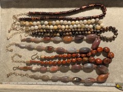 Lot of 6 sterling Desert Rose Traders DRT Genuine stone agate necklaces!