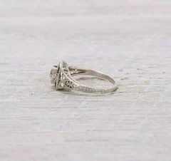2Ct Art Deco Vintage Style Lab Created Diamond & Emerald 14K White Gold FN Ring