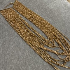 Vintage Gold Tone Multi Chain Cascading Statement Necklace