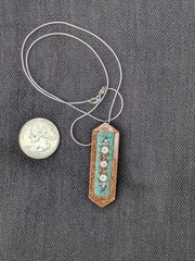 Antique Micro Mosaic Converted Pendant 16.5″ 925 Ster Silver Necklace AS IS D79