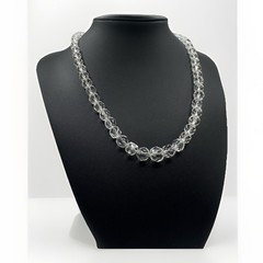 Vintage Rock Crystal Quartz (tested) Graduated Faceted Beads 17″ 4.3mm-9.5mm