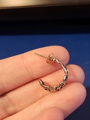 Sterling Silver Floral Design Hoop Earrings