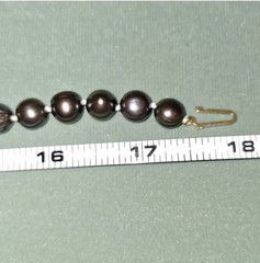 Stunning Vintage Knotted Black Freshwater Pearl Necklace 18” Dyed