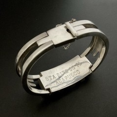 Vintage Sigi Pineda Mexico Sterling Silver Modernist Design Bracelet 6.5”