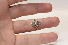 Art Deco Style Lab Created Diamond Filigree Floral 14K White Gold FN Gift Ring