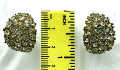 Vintage Rhinestone Clip-on Earrings Silver Tone Earrings for any Occasion Lot92