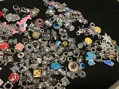 Vintage Lot 181 Charms Bead Spacer Clip Dangle Mix Rhinestone Enamel Collection