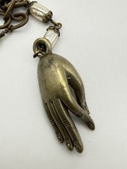Reproduction Of Victorian Hand Necklace 22” Plus 3” Extender