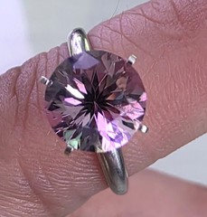 VTG ArtCarved Solitaire Ring made with Sterling and 10K with Synthetic Alexandri