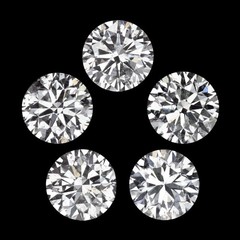 1.56ct H-I SI ROUND BRILLIANT CUT DIAMOND 5 STONE LAYOUT NATURAL PARCEL 1.5ct