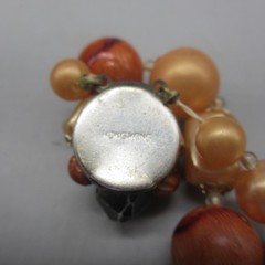 Vintage Hong Kong Necklace MCM Beaded Orange Brown Double Strand 19 Inch