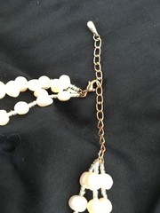 triple strand baroque fwp pearl bead necklace and earrings