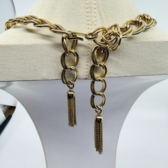 Necklace Vintage Gold Tone Double Oval Link Chain Statement Bold Chunky Retro