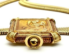 Vintage Edgar Berebi Limited Edition Gold Tone Roman Goddess Collar Necklace