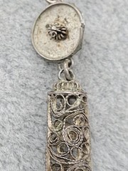 Vintage Silver Filigree 2 1/2″ Long Dangle Drop Earrings Very Light Weight