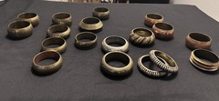 Vintage Metal Bangles And Cuff Brackets Layered Style Silver Copper And Bronze