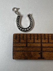 Vintage 925 Sterling Silver Horseshoe Charm Good Luck Charm Lobster Claw