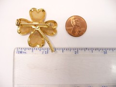 Vintage Floral Gold Tone Mesh Faux Pearl Flower Brooch USA Seller