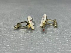 Vintage Lucite Painter’s Pallette Yellow Gold Plated Cuff Links