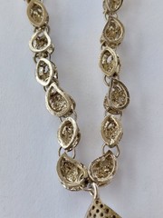 Vintage Necklace Indian Kundan Bridal Choker Adjustable Gold Tone Red Multicolor