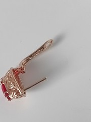 Vintage 1990-s 14 Ct Rolled Gold Ruby Earrings Medium Size-Hallmarked 585 RG