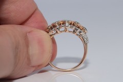 Antique 14k Gold Top Silver Natural Rose Cut Diamond And Emerald Ring