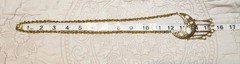 Vintage gold-toned necklace Crescent moon pendant with a hammered finish.