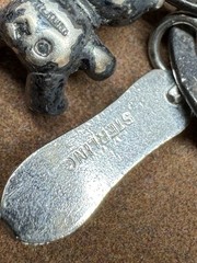 Vintage Sterling Silver Dogs, Horse, Good Luck, Crystal Toggle Charm Bracelet