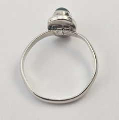 Vintage Sterling Silver Malachite Cabochon Native Ring Size 8.5 – 2.6g
