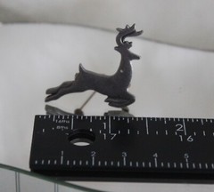 Vtg 2001 Quick Cooking Pewter Flying Reindeer Brooch Christmas Pin Gift For Her