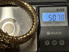 Vintage Whiting & Davis Mesh Snake Wrap Bracelet Green Peking Glass Cabachon