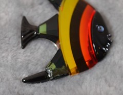 Vintage Swarovski Angel Fish Brooch / Pin 2″ w/ Blue Eye & Fin Tip READ