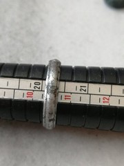 Rare Pre Georgian Alloy Silver, Zinc Ring, With Crystal Stones, US-10,5