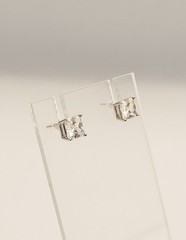 UTC sterling silver princess cut CZ stud earrings