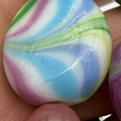 Vtg Lamp Work swirl Glass Necklace Murano Venetian Czech Pastel Rare Estate