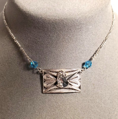 VTG 18″ Solid Sterling Silver Unusual Exotic Ethnic Princess Pendant Necklace