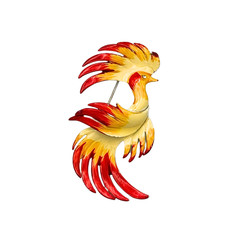 Vintage Soviet Russian Enamel “Cockerel” Brooch Pin Jewelry Bijouterie USSR