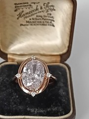 Vintage 1990-s 14 Ct Rolled Gold Zircon Ring Size UK R US 8 1/2 – Hallmarked!